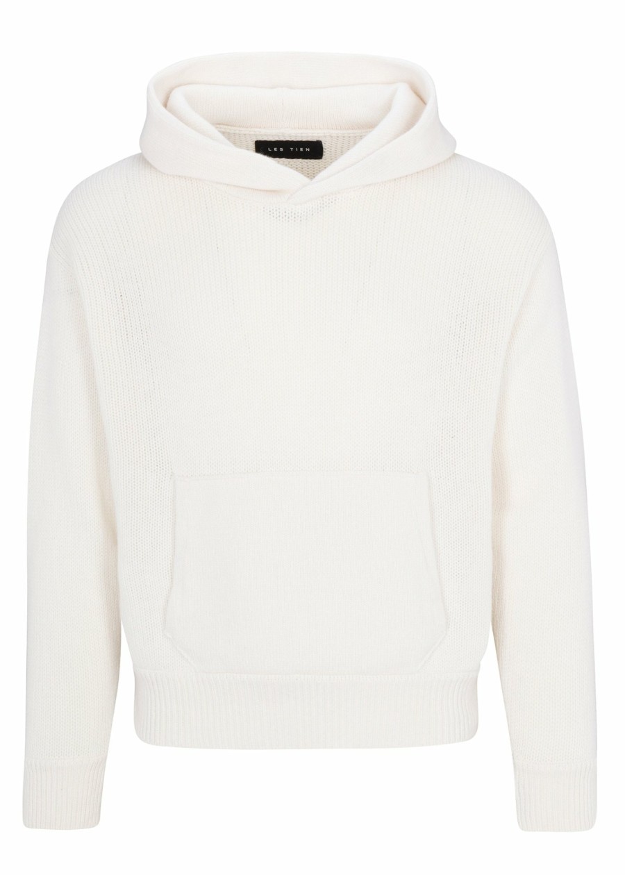 For Him LES TIEN Hoodies | Cable Knit Cashmere Crop Hoodie