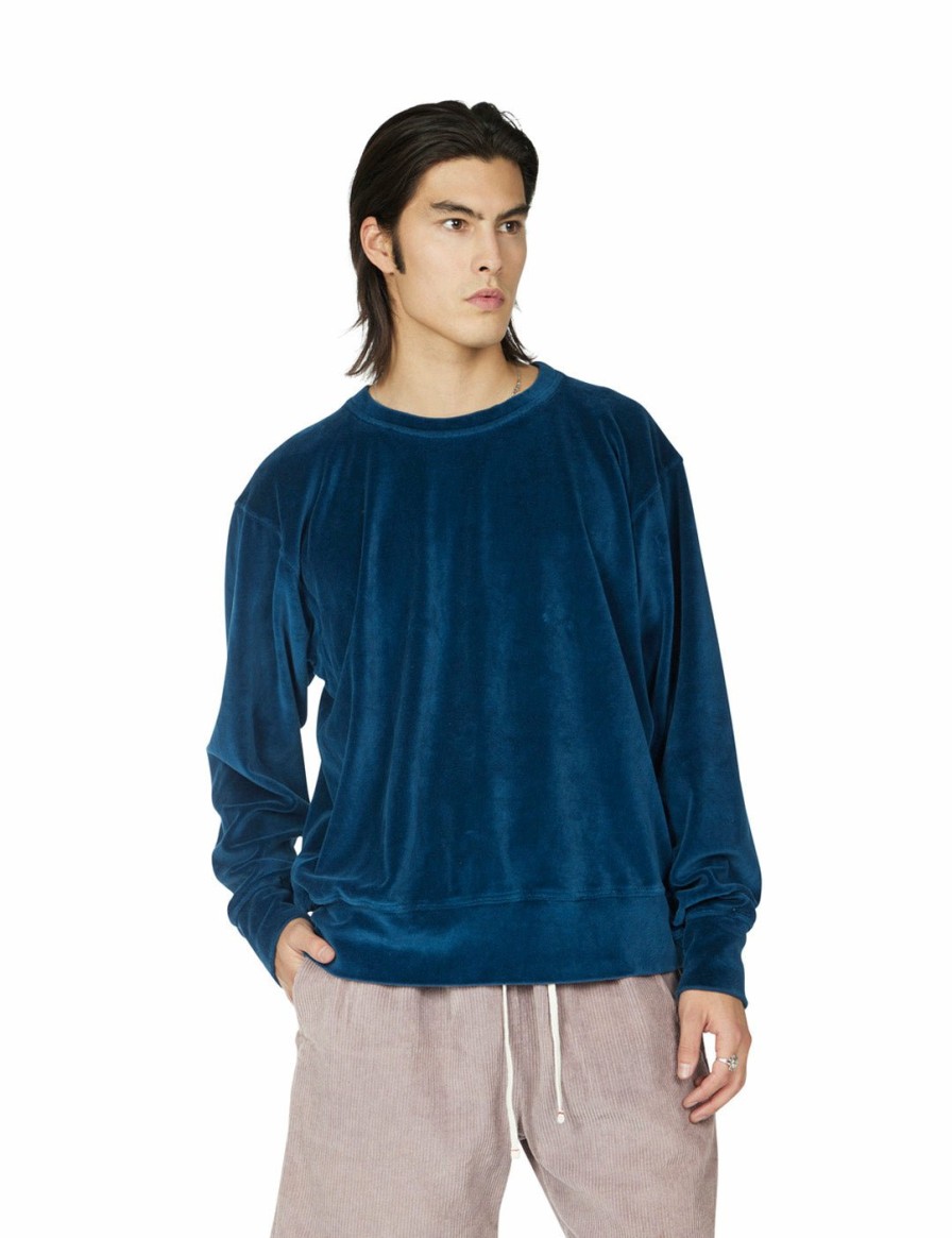 For Him LES TIEN Crew Necks | Velour Crop Crew