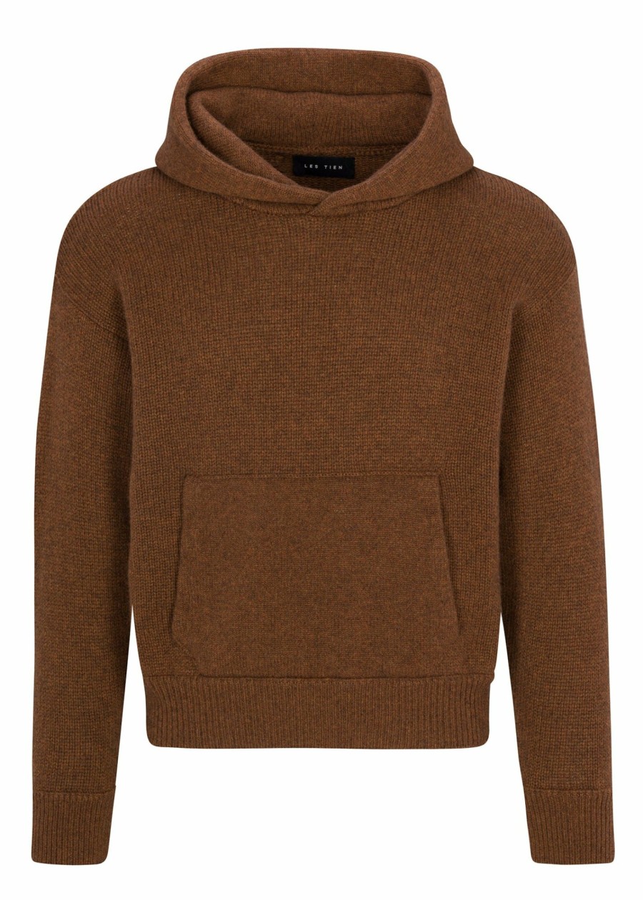 For Him LES TIEN Hoodies | Cable Knit Cashmere Crop Hoodie