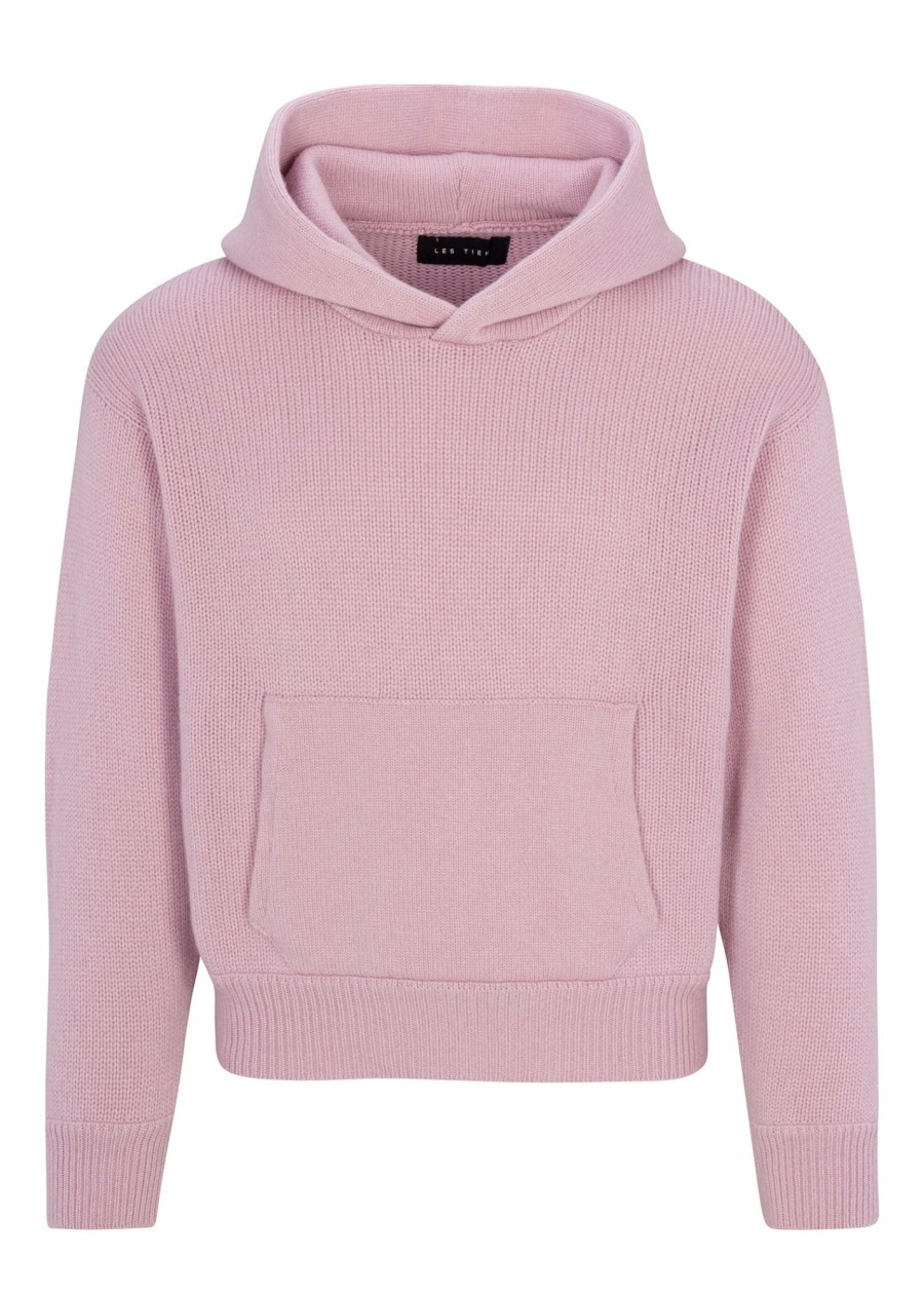 For Him LES TIEN Hoodies | Cable Knit Cashmere Crop Hoodie